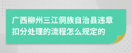 广西柳州三江侗族自治县违章扣分处理的流程怎么规定的