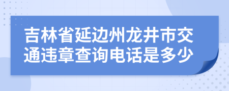 吉林省延边州龙井市交通违章查询电话是多少