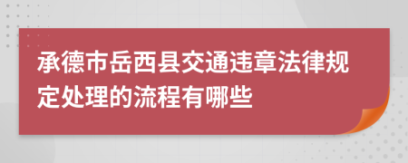 承德市岳西县交通违章法律规定处理的流程有哪些