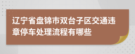 辽宁省盘锦市双台子区交通违章停车处理流程有哪些