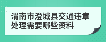 渭南市澄城县交通违章处理需要哪些资料