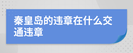 秦皇岛的违章在什么交通违章