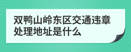 双鸭山岭东区交通违章处理地址是什么