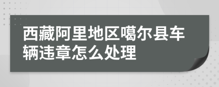 西藏阿里地区噶尔县车辆违章怎么处理