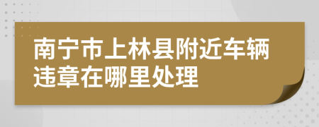 南宁市上林县附近车辆违章在哪里处理