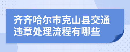 齐齐哈尔市克山县交通违章处理流程有哪些