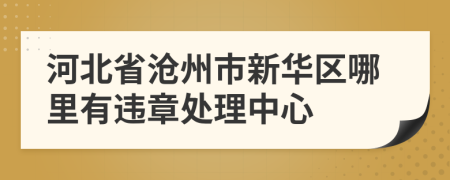 河北省沧州市新华区哪里有违章处理中心