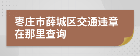 枣庄市薛城区交通违章在那里查询