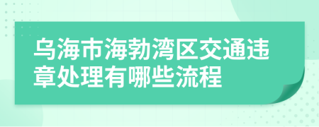 乌海市海勃湾区交通违章处理有哪些流程