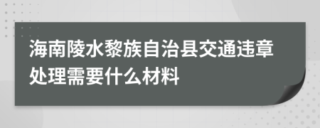 海南陵水黎族自治县交通违章处理需要什么材料