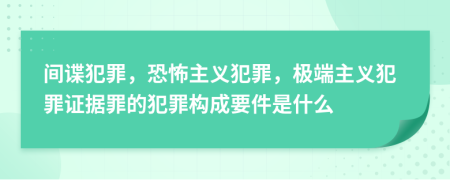 间谍犯罪，恐怖主义犯罪，极端主义犯罪证据罪的犯罪构成要件是什么