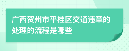 广西贺州市平桂区交通违章的处理的流程是哪些