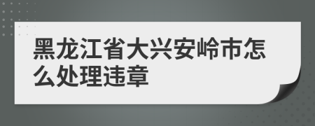 黑龙江省大兴安岭市怎么处理违章