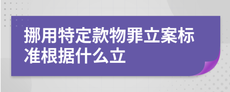 挪用特定款物罪立案标准根据什么立