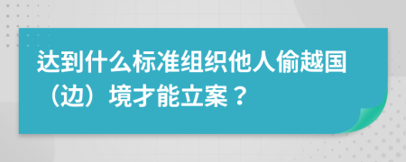 达到什么标准组织他人偷越国（边）境才能立案？