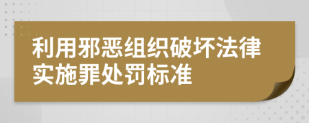 利用邪恶组织破坏法律实施罪处罚标准