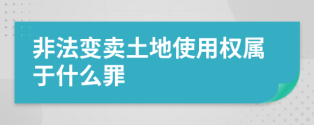 非法变卖土地使用权属于什么罪