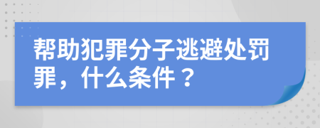 帮助犯罪分子逃避处罚罪，什么条件？