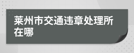 莱州市交通违章处理所在哪