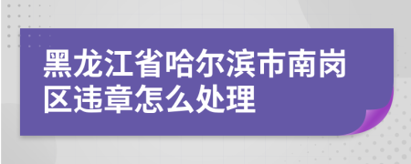 黑龙江省哈尔滨市南岗区违章怎么处理