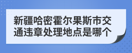 新疆哈密霍尔果斯市交通违章处理地点是哪个