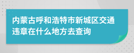 内蒙古呼和浩特市新城区交通违章在什么地方去查询