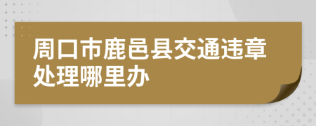 周口市鹿邑县交通违章处理哪里办