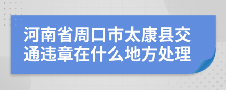河南省周口市太康县交通违章在什么地方处理