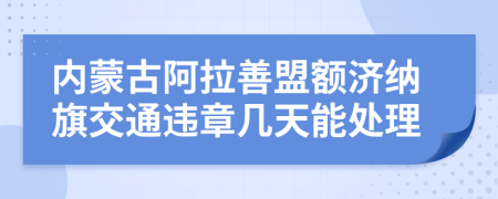 内蒙古阿拉善盟额济纳旗交通违章几天能处理