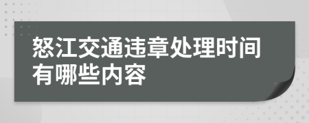 怒江交通违章处理时间有哪些内容