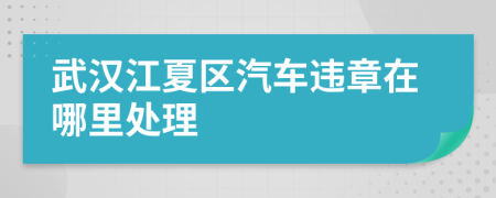 武汉江夏区汽车违章在哪里处理