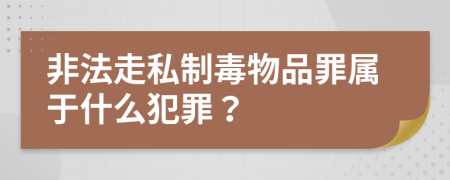 非法走私制毒物品罪属于什么犯罪？