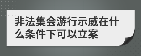 非法集会游行示威在什么条件下可以立案