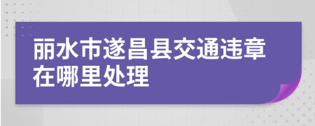 丽水市遂昌县交通违章在哪里处理