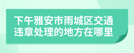 下午雅安市雨城区交通违章处理的地方在哪里