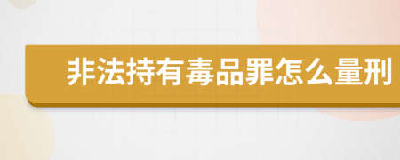 非法持有毒品罪怎么量刑