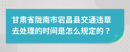 甘肃省陇南市宕昌县交通违章去处理的时间是怎么规定的？