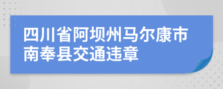 四川省阿坝州马尔康市南奉县交通违章