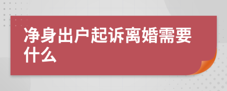 净身出户起诉离婚需要什么