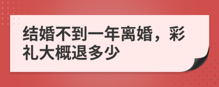 结婚不到一年离婚，彩礼大概退多少