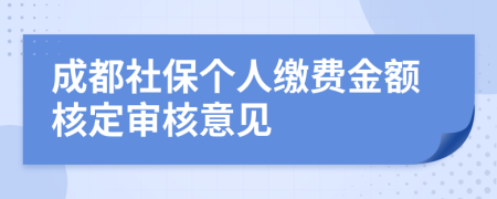 成都社保个人缴费金额核定审核意见