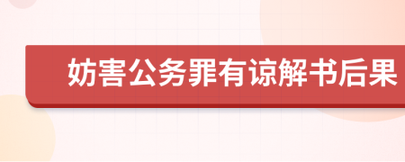 妨害公务罪有谅解书后果