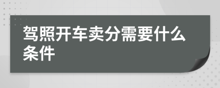 驾照开车卖分需要什么条件