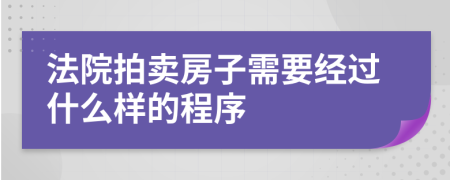 法院拍卖房子需要经过什么样的程序