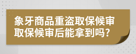 象牙商品重盗取保候审取保候审后能拿到吗?