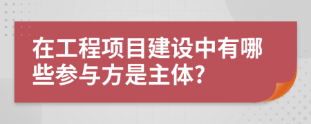 在工程项目建设中有哪些参与方是主体?