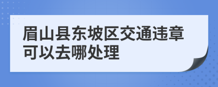 眉山县东坡区交通违章可以去哪处理