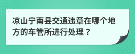 凉山宁南县交通违章在哪个地方的车管所进行处理？