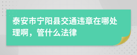 泰安市宁阳县交通违章在哪处理啊，管什么法律