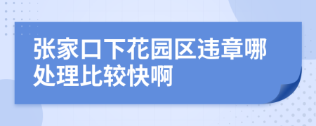 张家口下花园区违章哪处理比较快啊